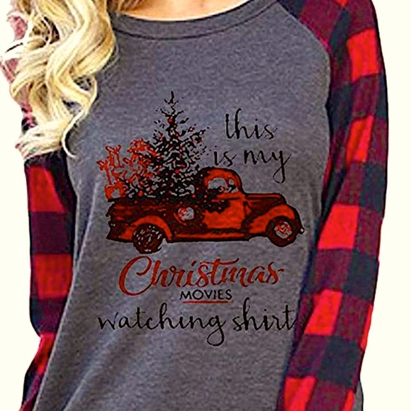 🆕🎅🏽 Christmas Movies Watching shirt. long sleeve women’s top - Picture 2 of 7